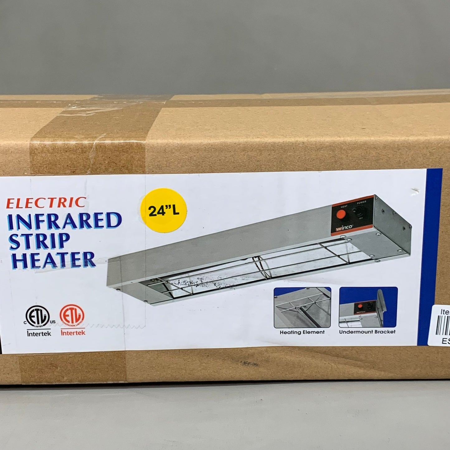 WINCO Single Infrared Strip Warmer 2.56" x 24" x 6" Model: #ESH-24