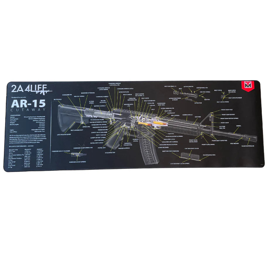Premium Benchmat Extra Thick Weapon Cleaning Mat with AR Cutaway Design