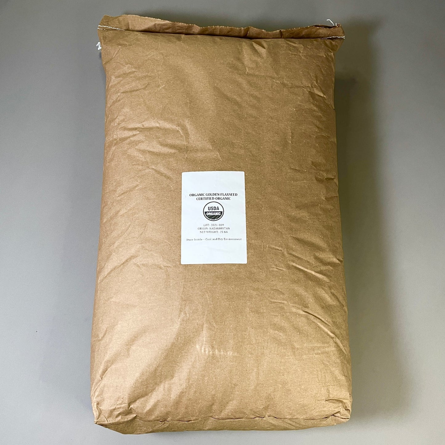 ORGANIC GOLDEN FLAXSEED Certified Organic Flaxseed Bulk Grain - 54 lb (25 KG) Shelf Stable (as-is)