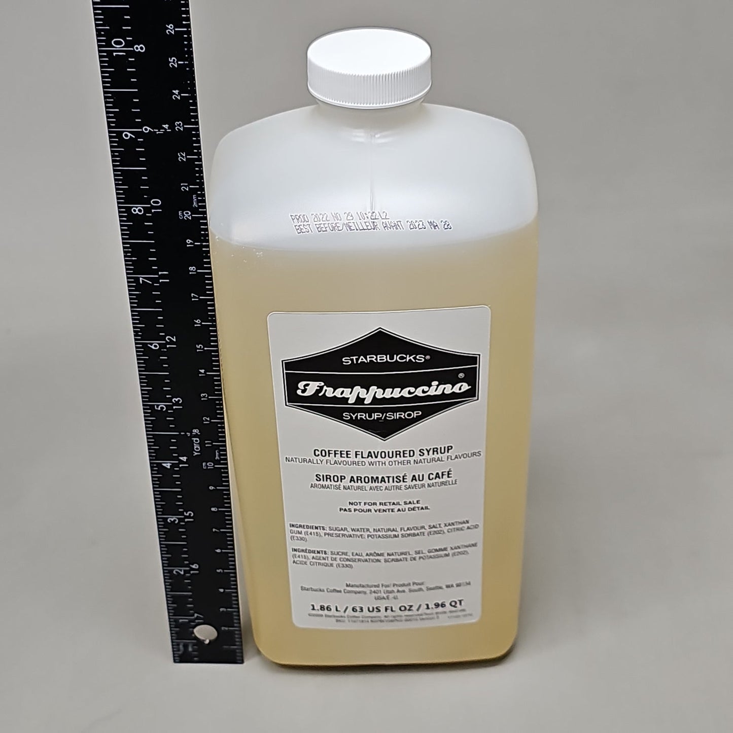 STARBUCKS Frappuccino Syrup Crème Flavored Syrup - 1.86 L Shelf Stable (as-is) Best By: 01/25
