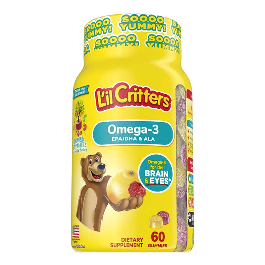 LIL CRITTERS Omega-3 Vitamin Gummies for Brain and Eye Health 60 ct. by VitaFusion Best By: 05/2024
