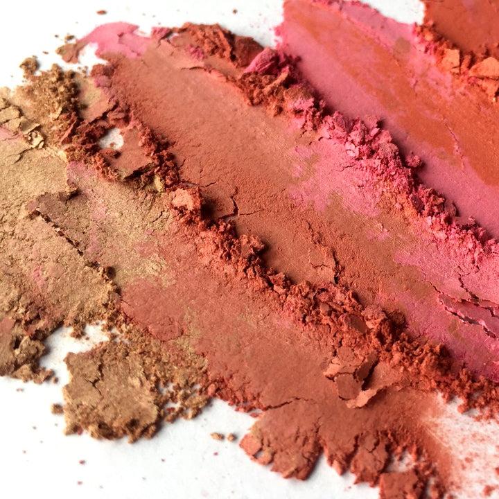 Maelle CHEEKY BLUSH - four (4x) ultra-soft and pigmented blush shades for an instant pop of color and natural flush in a fresh peachy-pink hue  Blush Powder Makeup Cosmetic