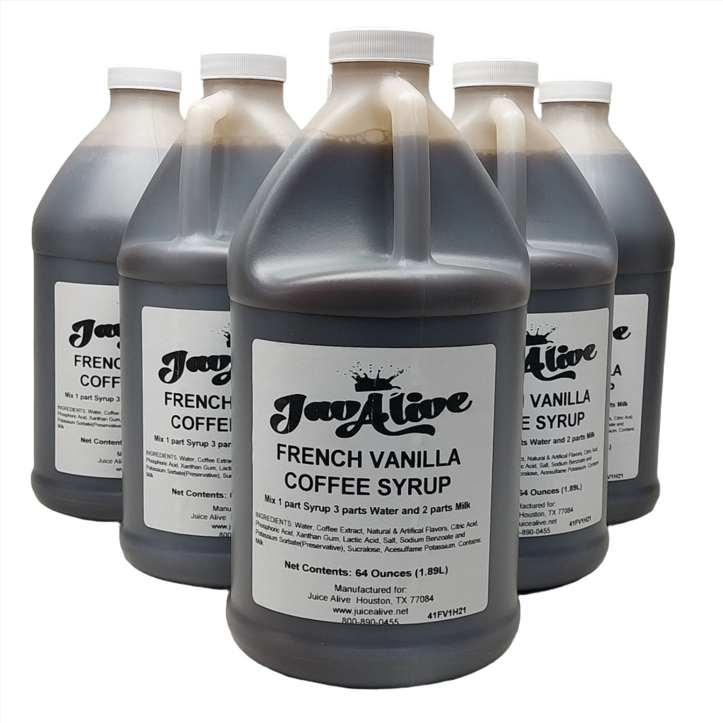 JavAlive French Vanilla Coffee Concentrate Syrup 64 oz Hot or Cold Best By: 08/26