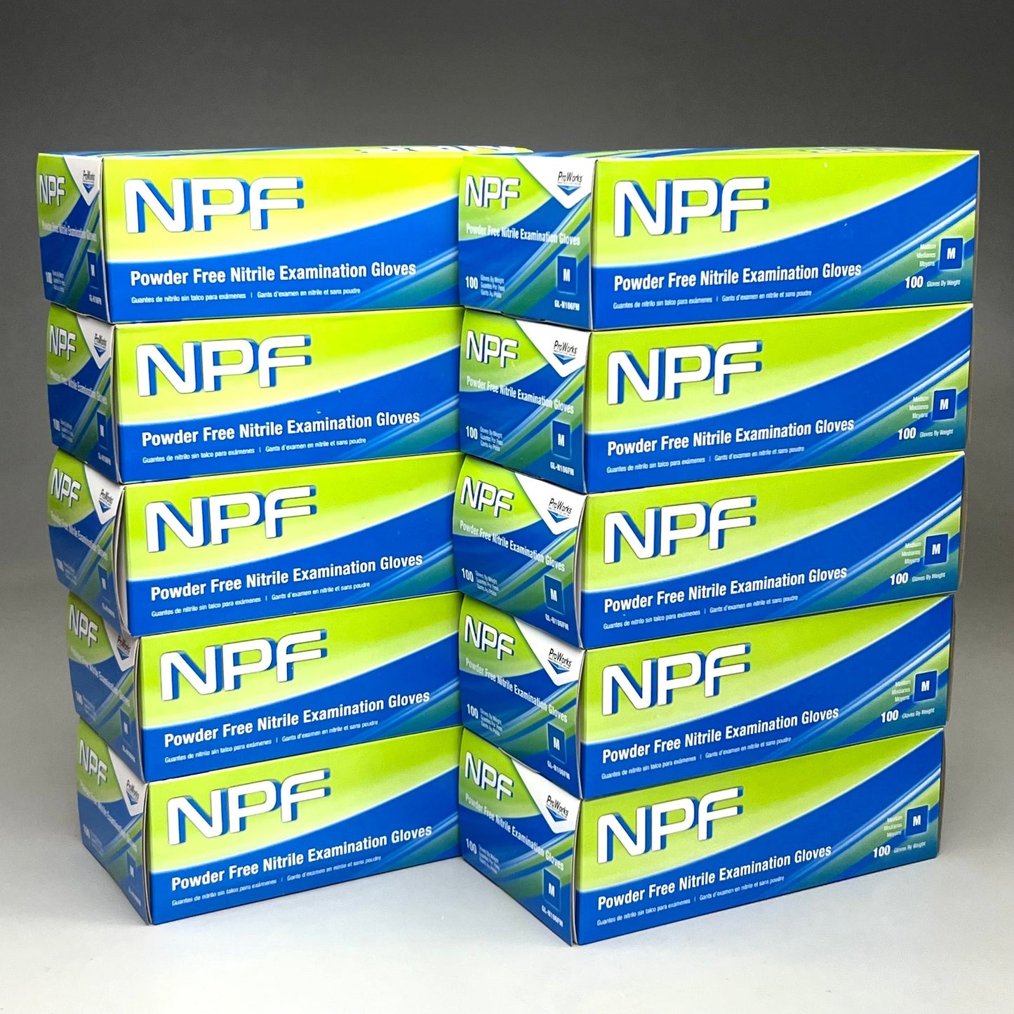 NPF 100ct Nitrile Powder Free Exam Gloves Sz M Blue