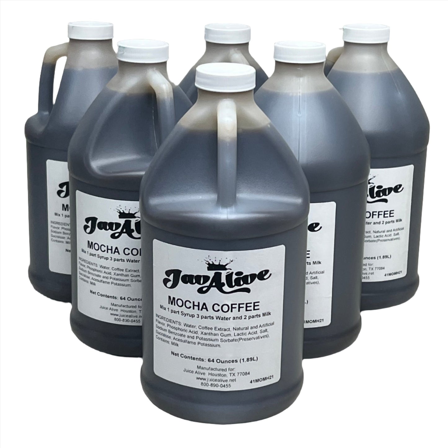 JavAlive Mocha Latte Coffee Concentrate Syrup 64 oz Hot or Cold Best By: 08/26
