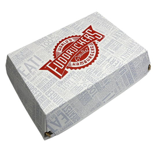 FUDDRUCKERS Rectangle Clamshell Food Containers 190 ct. Medium 9.5"x7"x3.5" Branded #55416