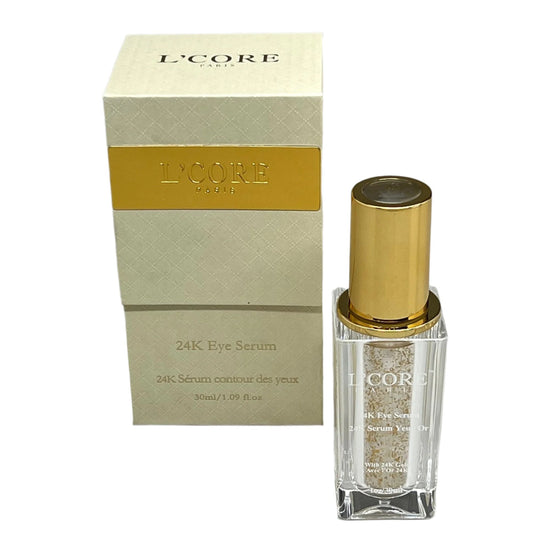 L'CORE Paris 24K Gold Hyaluronic Acid Eye Serum - Hydrates Protects Reduces Fine Lines Wrinkles Dark Circles - CLOSEOUT