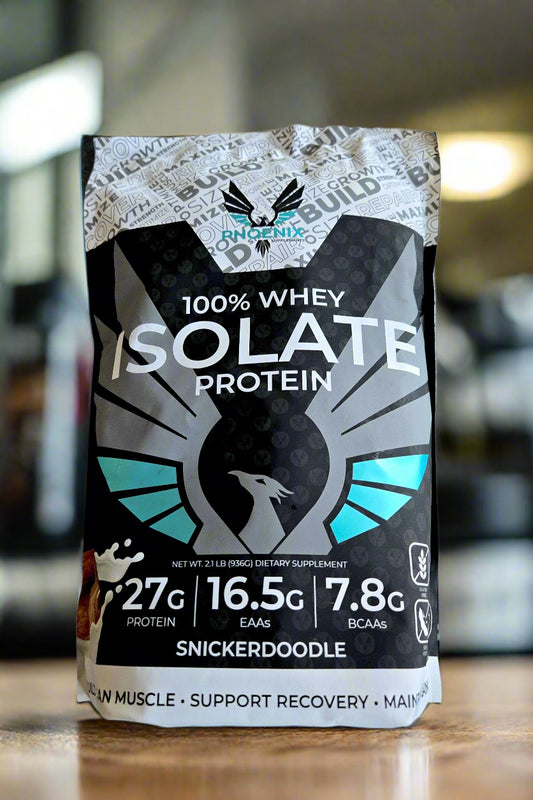 Phoenix Energy Whey Protein Isolate Snickerdoodle 2.15 lbs. 27 g Protein 16.5 g EAAs 7.8 g BCAAs per serving