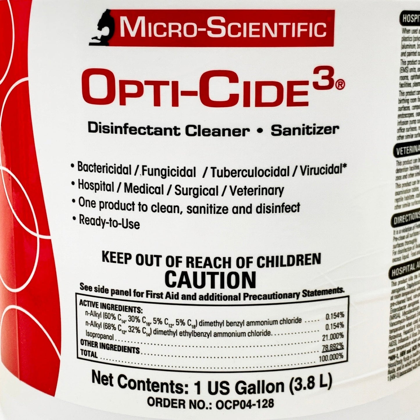 OPTI-CIDE3 Professional Grade Disinfectant Cleaner and Sanitizer 1 gal. # OCP04-128