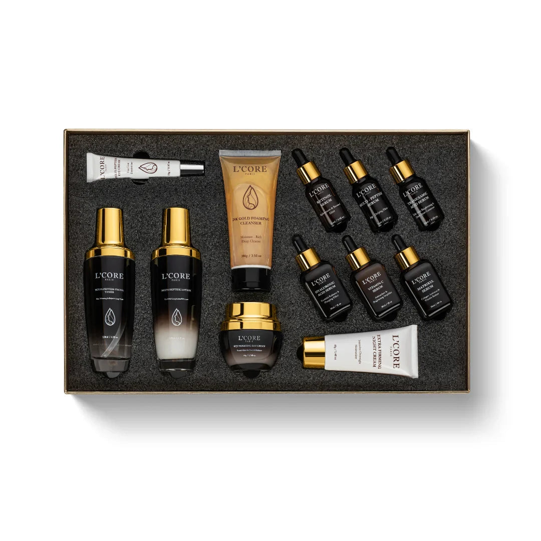 L'Core Paris Ageless Elegance Daily Routine Skincare - exclusive 12 pc. set