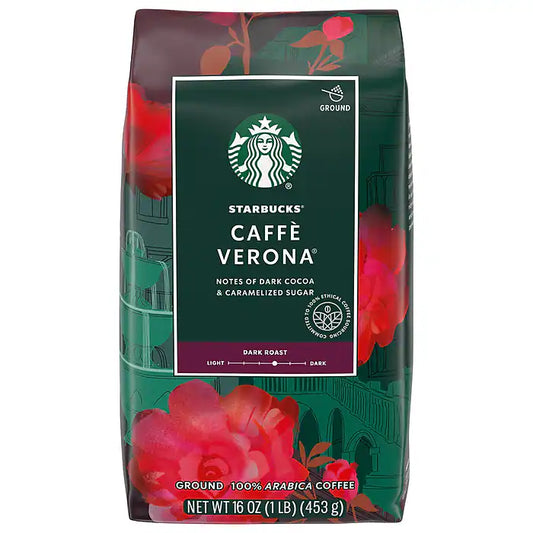 STARBUCKS Caffè Verona Dark Roast Ground Coffee 16 oz. Outdated - CLOSEOUT