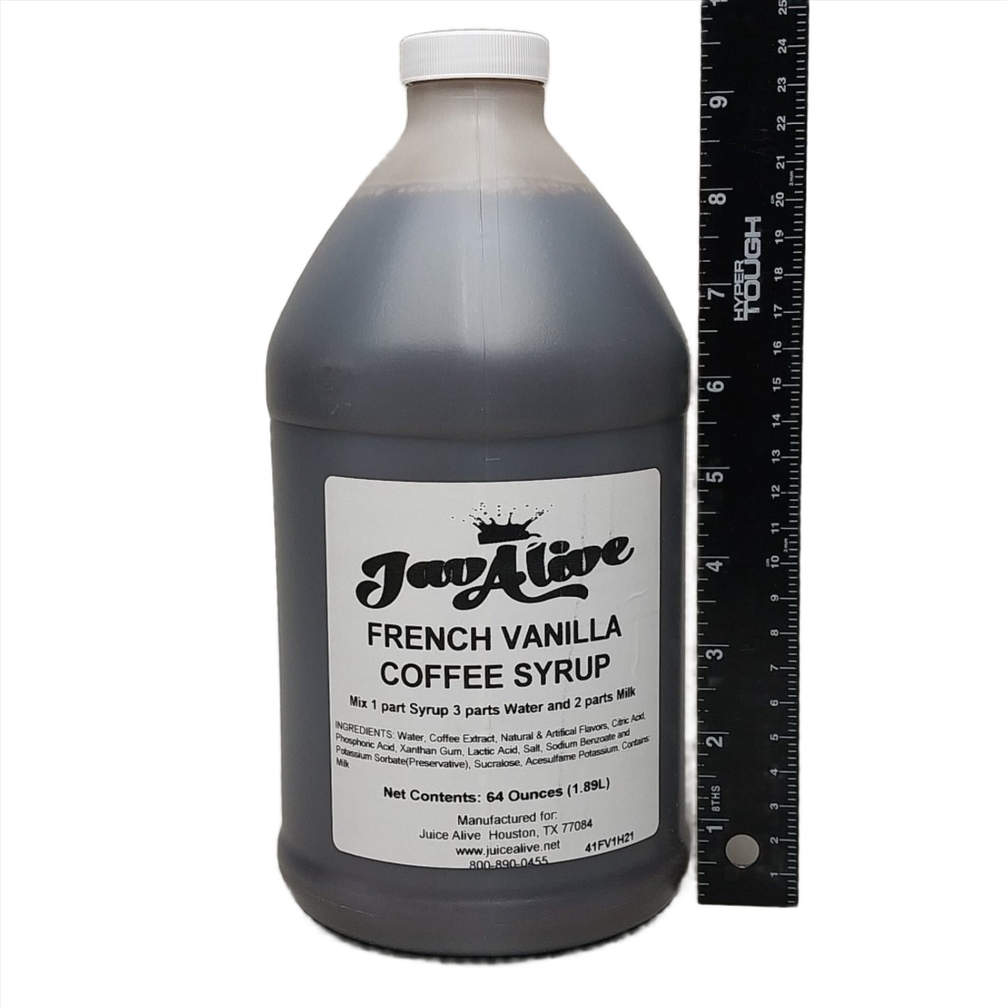 JavAlive French Vanilla Coffee Concentrate Syrup 64 oz Hot or Cold Best By: 08/26