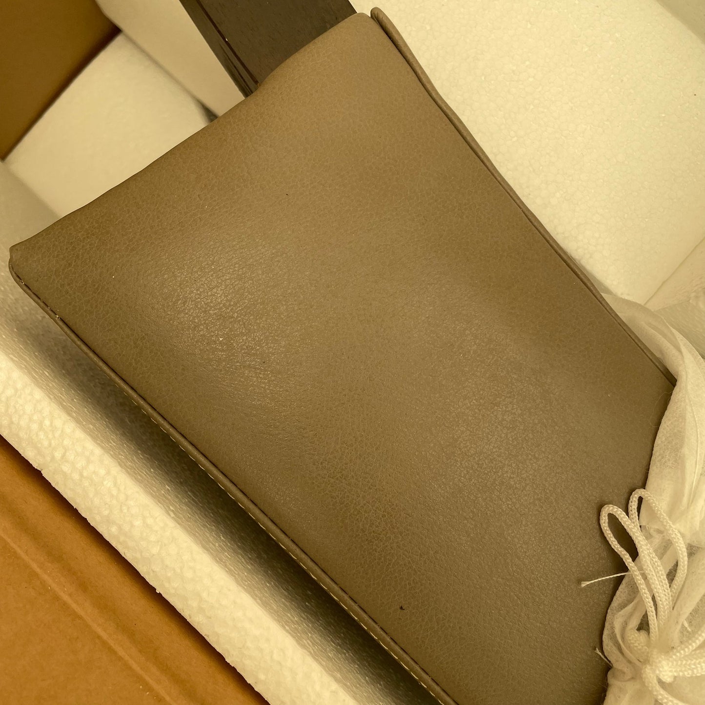 WEST ELM  Willoughby Leather Dining Chair Color: Elephant Grey New/ As-Is