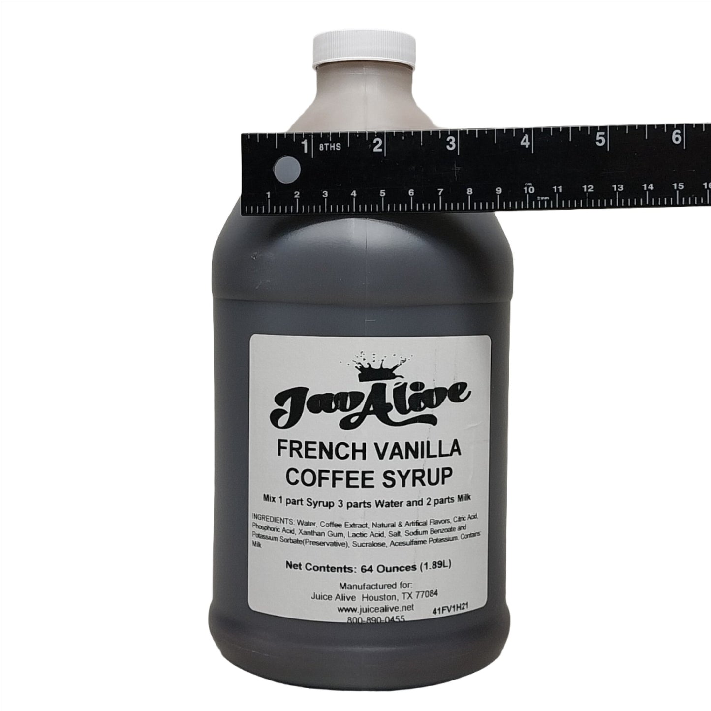 JavAlive French Vanilla Coffee Concentrate Syrup 64 oz Hot or Cold Best By: 08/26