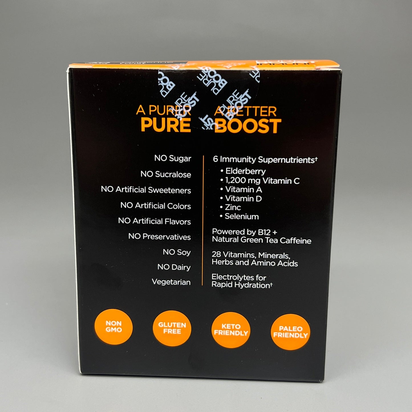 PUREBOOST IMMUNE Clean Antioxidant Energy Drink Mix, Tangerine Twist, 30 pcs 12.17 oz Best By: 4/24
