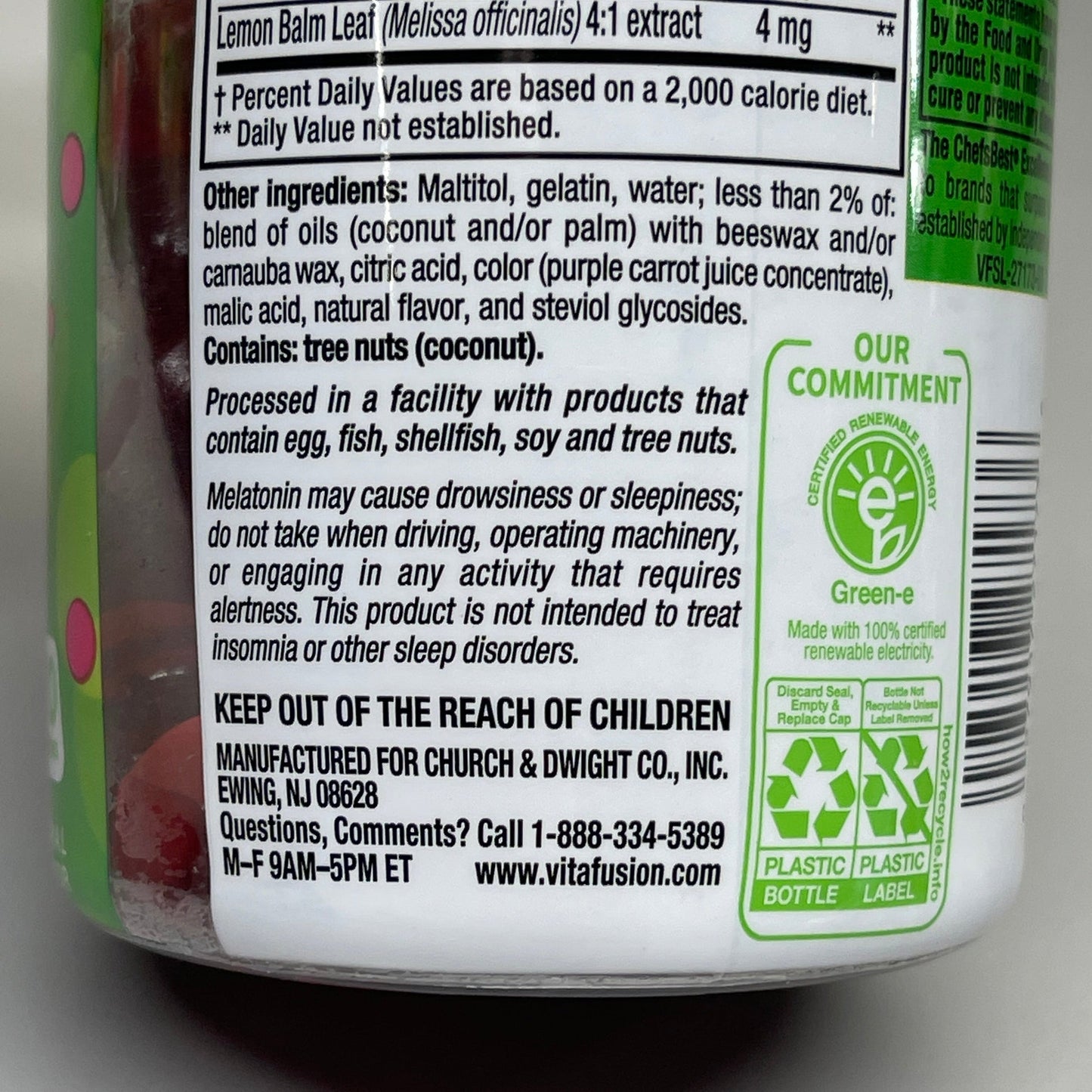 Melatonin Max Strength Gummies Strawberry 5 mg x100 ct. VITA FUSION - Closeout $3