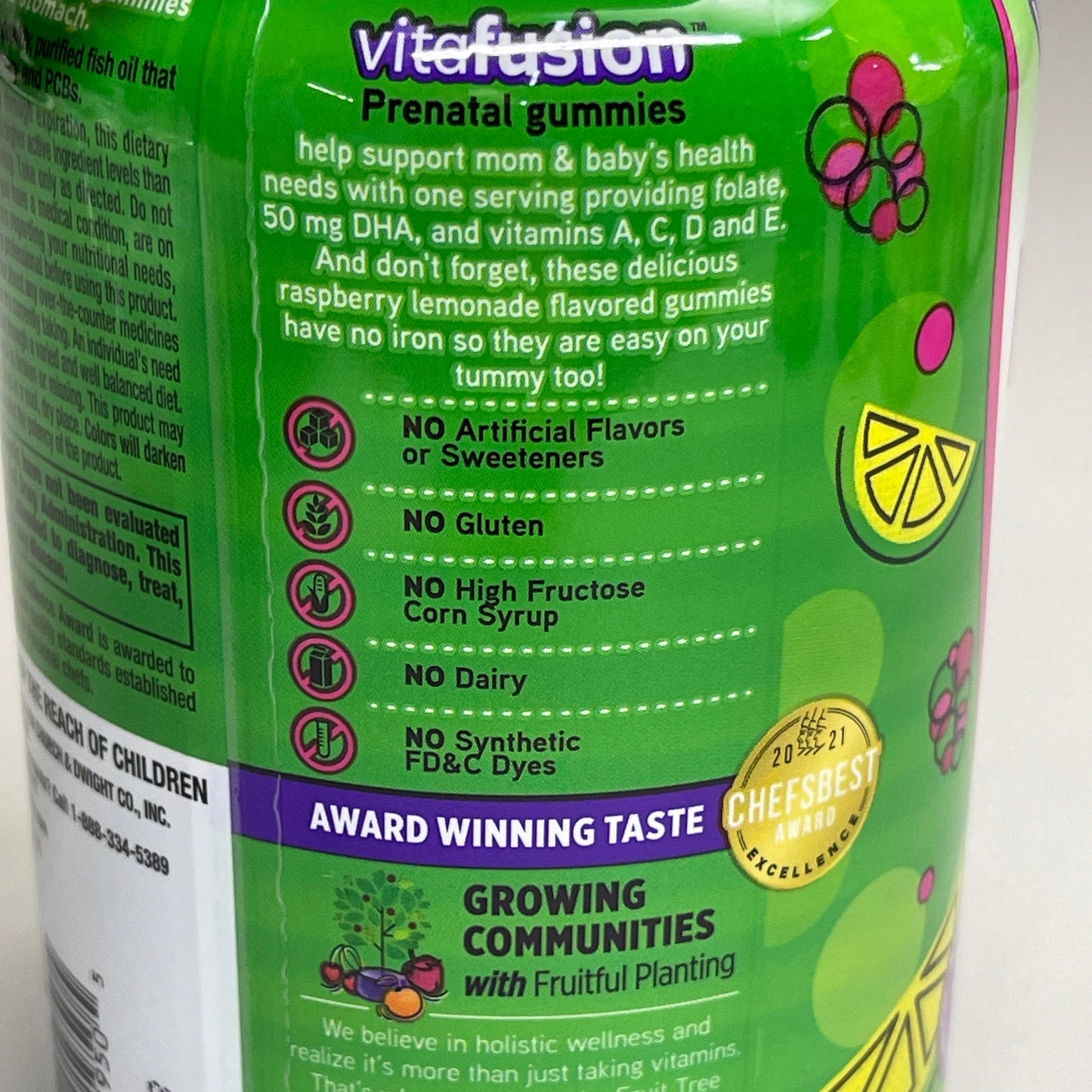 PreNatal Gummy Vitamins Lemon Raspberry 90 ct. VITAFUSION  - CLOSEOUT $5