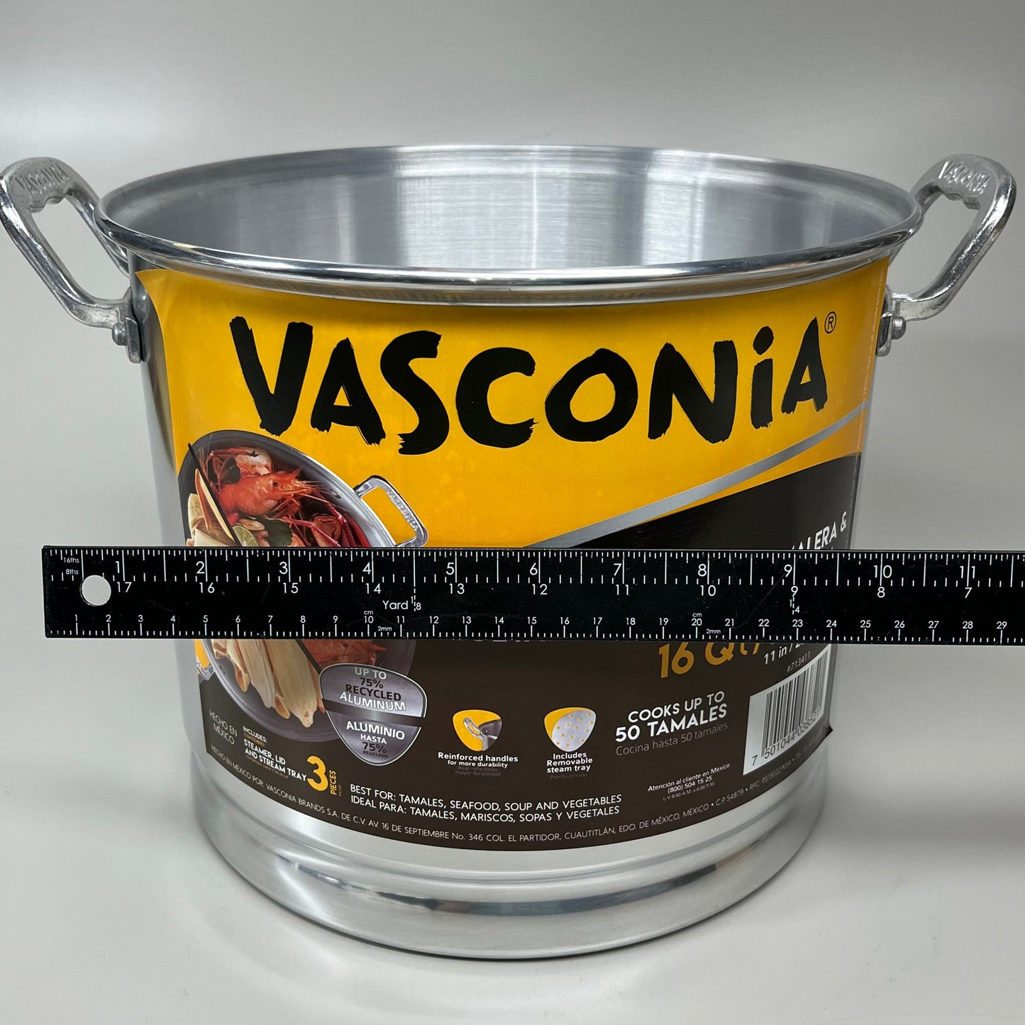 VASCONIA Steamer-pot Aluminum Stainless 16 Quart #713411