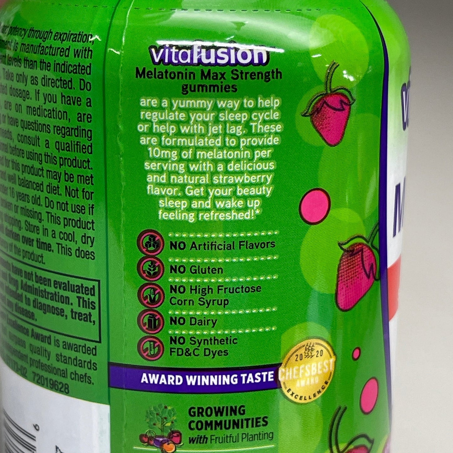 Melatonin Max Strength Gummies Strawberry 5 mg x100 ct. VITA FUSION - Closeout $3