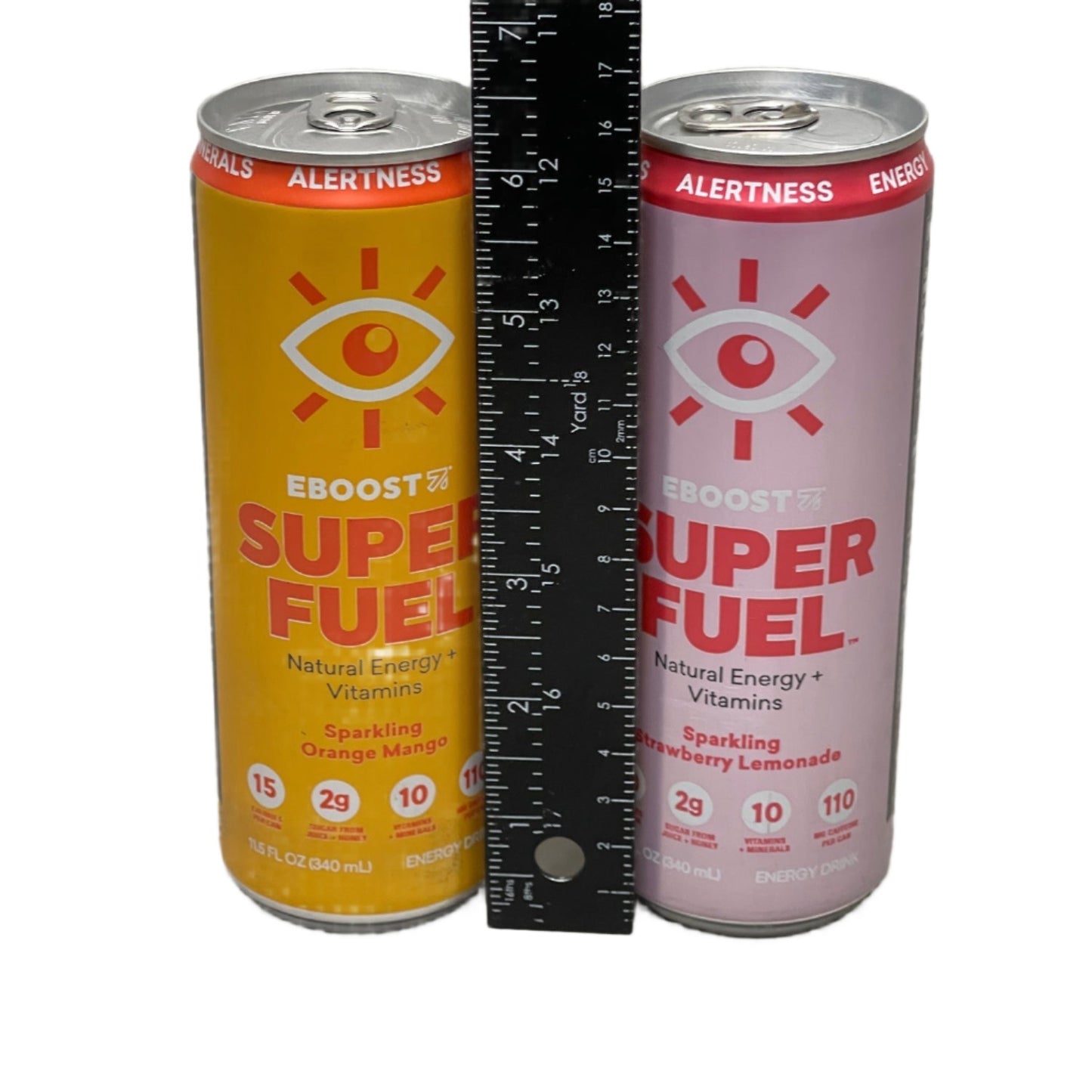 EBOOST Super Fuel Natural Energy Vitamins Sparkling Drinks 12x/ Case Orange Mango & Strawberry Lemonade Shelf Stable (as-is) Best By: 7/24