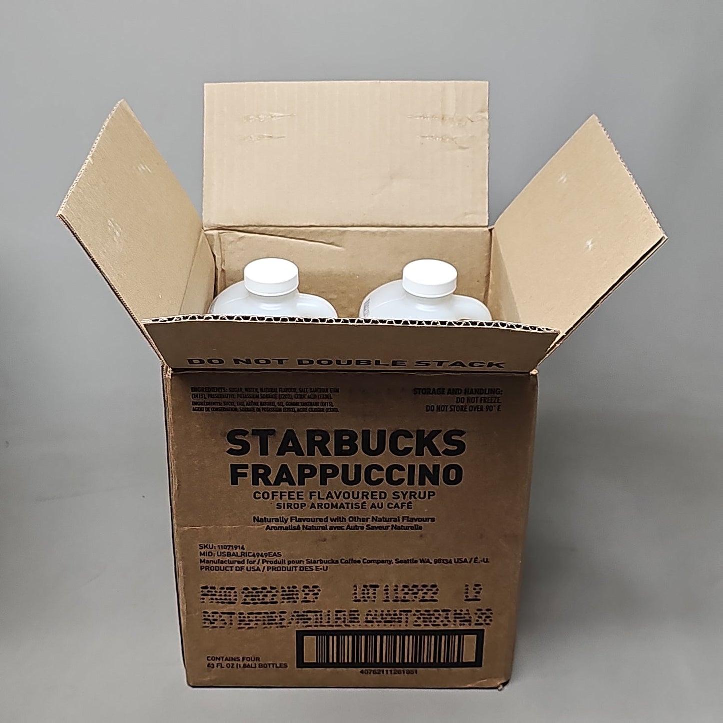STARBUCKS Frappuccino Syrup Crème Flavored Syrup - 1.86 L Shelf Stable (as-is) Best By: 01/25