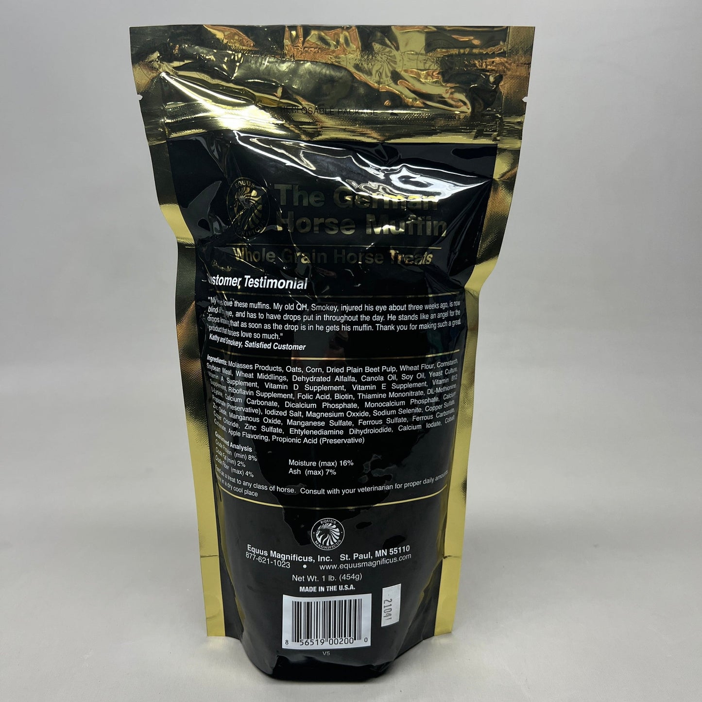 EQUUS MAGNIFICIUS German Horse Muffin Whole Grain Horse Treats 1 lb Shelf Stable (as-is)