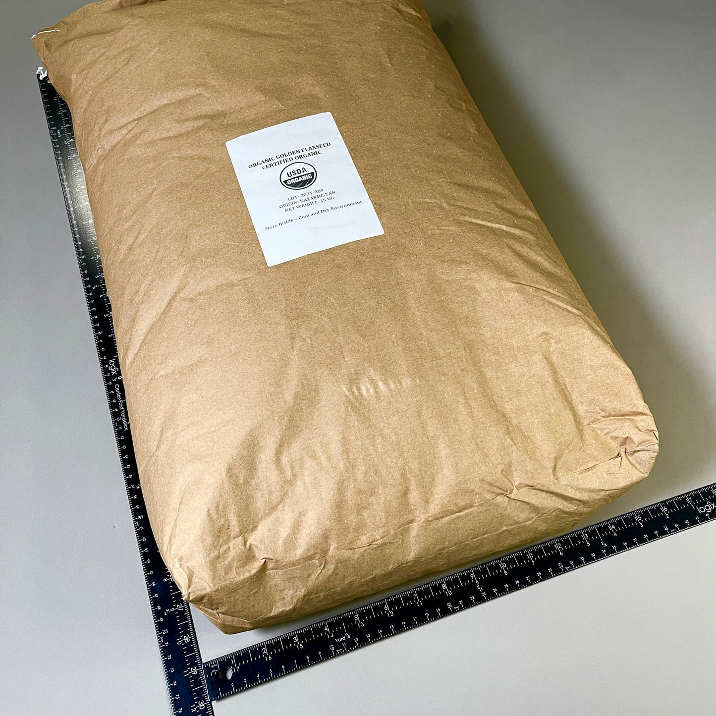 ORGANIC GOLDEN FLAXSEED  Certified Organic Flaxseed Bulk Grain - 54 lb (25 KG) Shelf Stable (as-is)