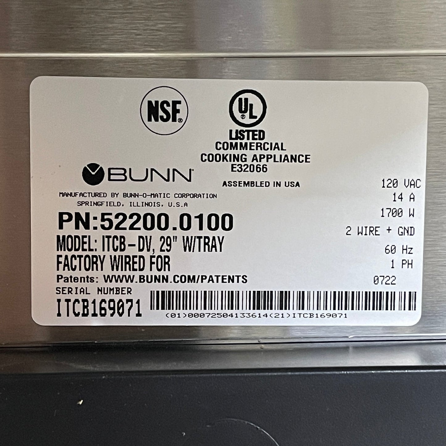 BUNN Infusion Series Tea & Coffee Brewer - Dual Volt, 29" W/Tray - Automatic High Volume Commercial Coffee Brewer - ITCB-DV 52200.0100