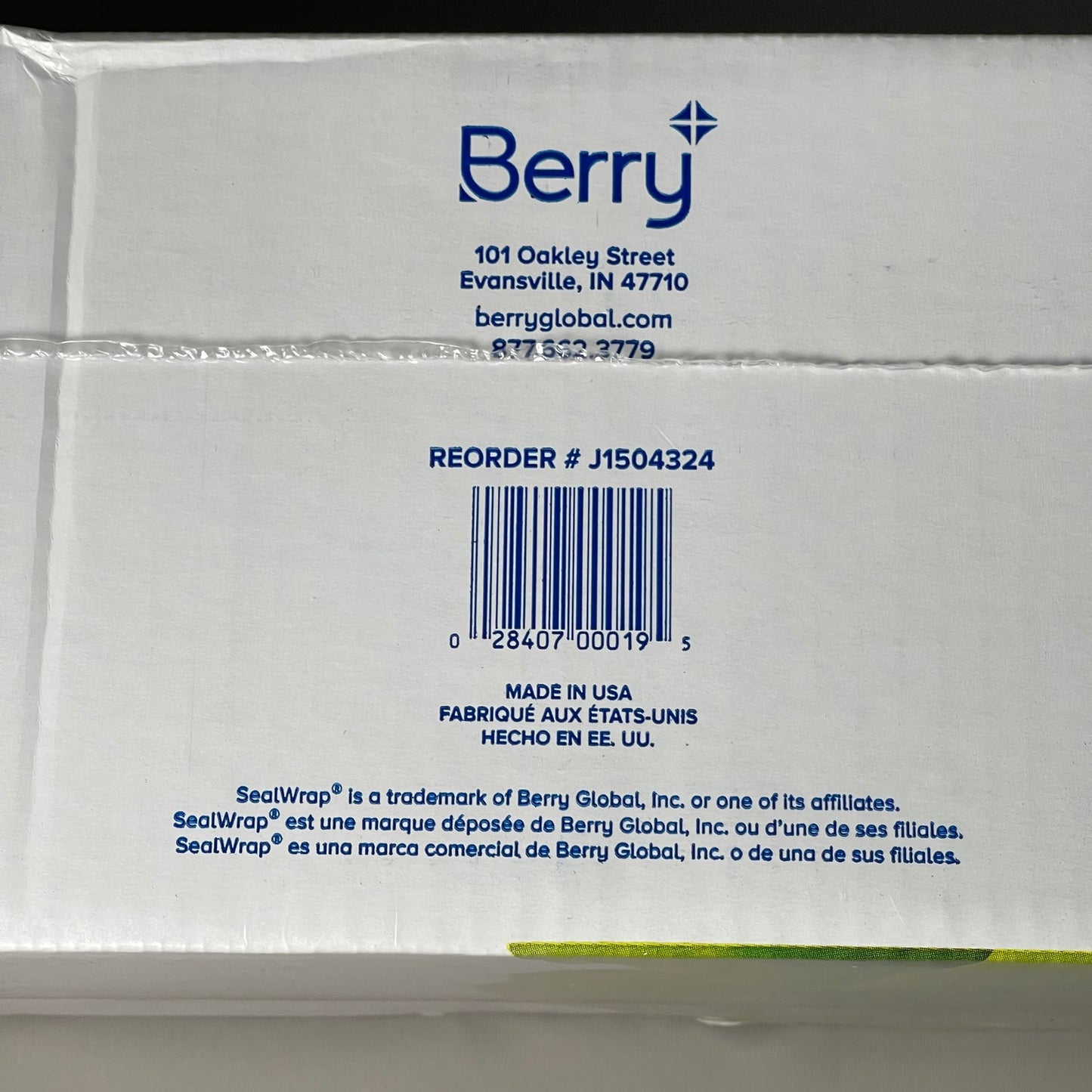 Berry Sealwrap  Professional Grade Food Wrap Film  w/ EZ-Cut Blade Size: 2000 ft. X 12", 18", 24"