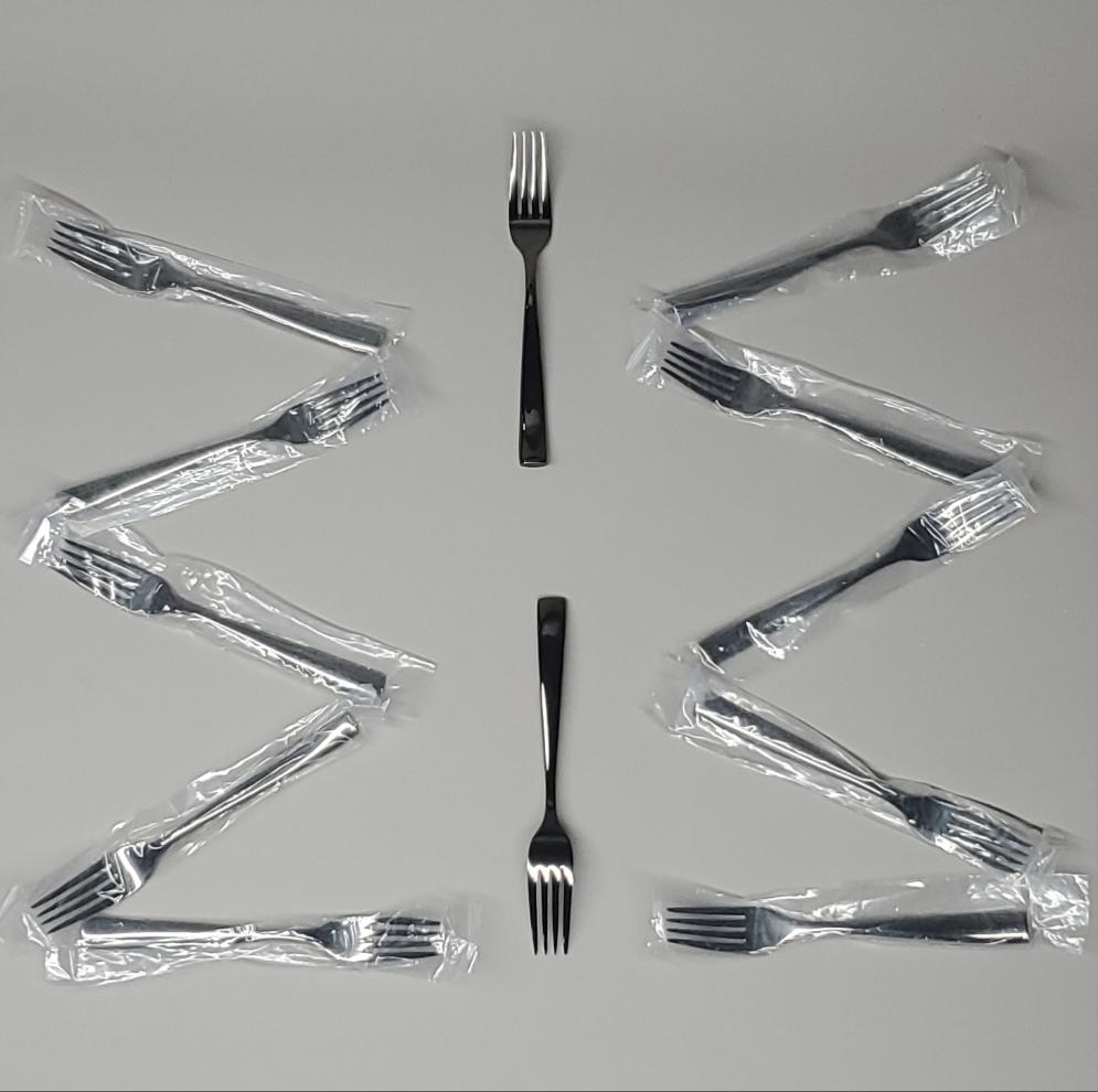 WORLD TABLEWARE - Aspect Salad Fork 12 Pcs. Master's Gauge, Extra Heavy Weight Stainless Steel Size: 7-1/8" Dark Gunmetal PVD Finish