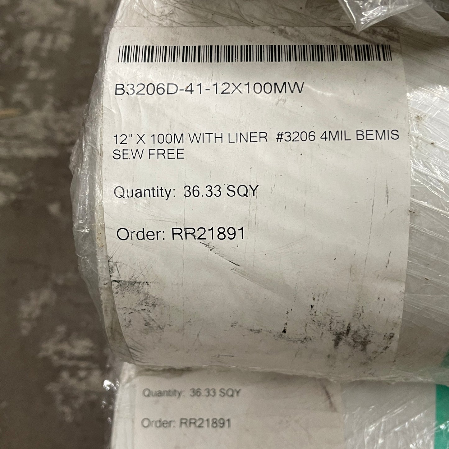 Bemis SewFree Adhesive Performance Clothing Construction Bonding Liner 12" X 100M X 4 Mil - 36.33 SQY / Roll Clear Model: 3206