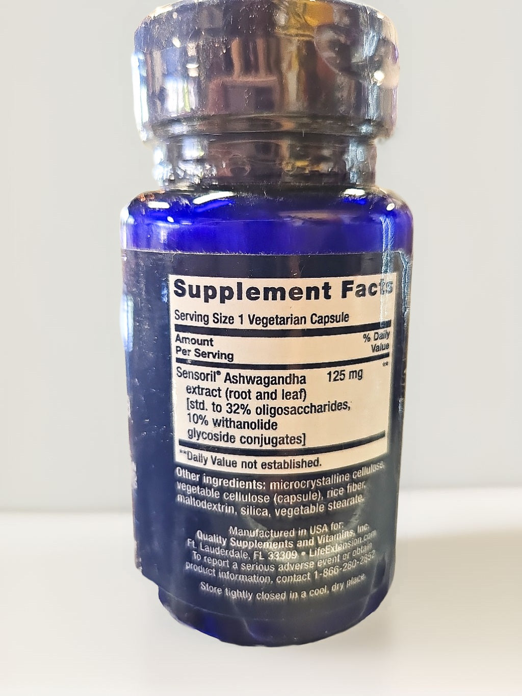 Life Extension Optimized Ashwagandha Supplement