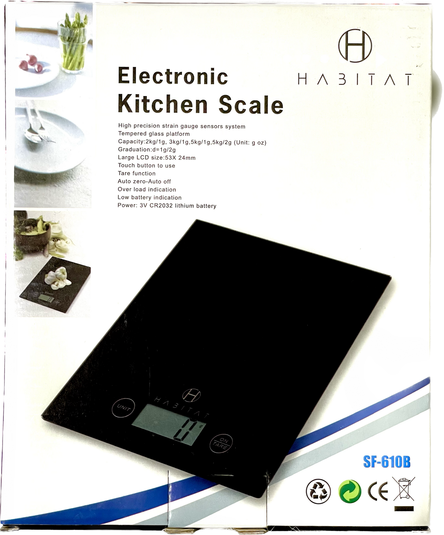 HABITAT Electronic Kitchen Scale - Professional Kitchen Tools - Chef, Kitchen and Baker Essentials